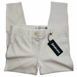 Betabrand Classic Dress Pant Yoga Pants Skinny Leg Creme Twill Med short P NWT